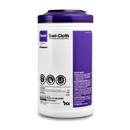 Wipes Super Sani-Cloth® Surface Disinfectant Cleaner Premoistened Germicidal Manual Pull Wipe 75 Count Canister Alcohol Scent NonSterile X-Large 8 Inch x 15 Inch (75/CN 6/CN/CS) by PDI - Professional Disposables  ID P86984